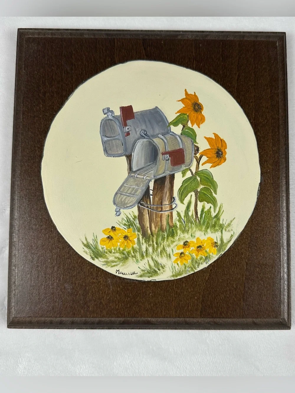 Rustic Sunflower Wall Art Pair in Brown and Yellow